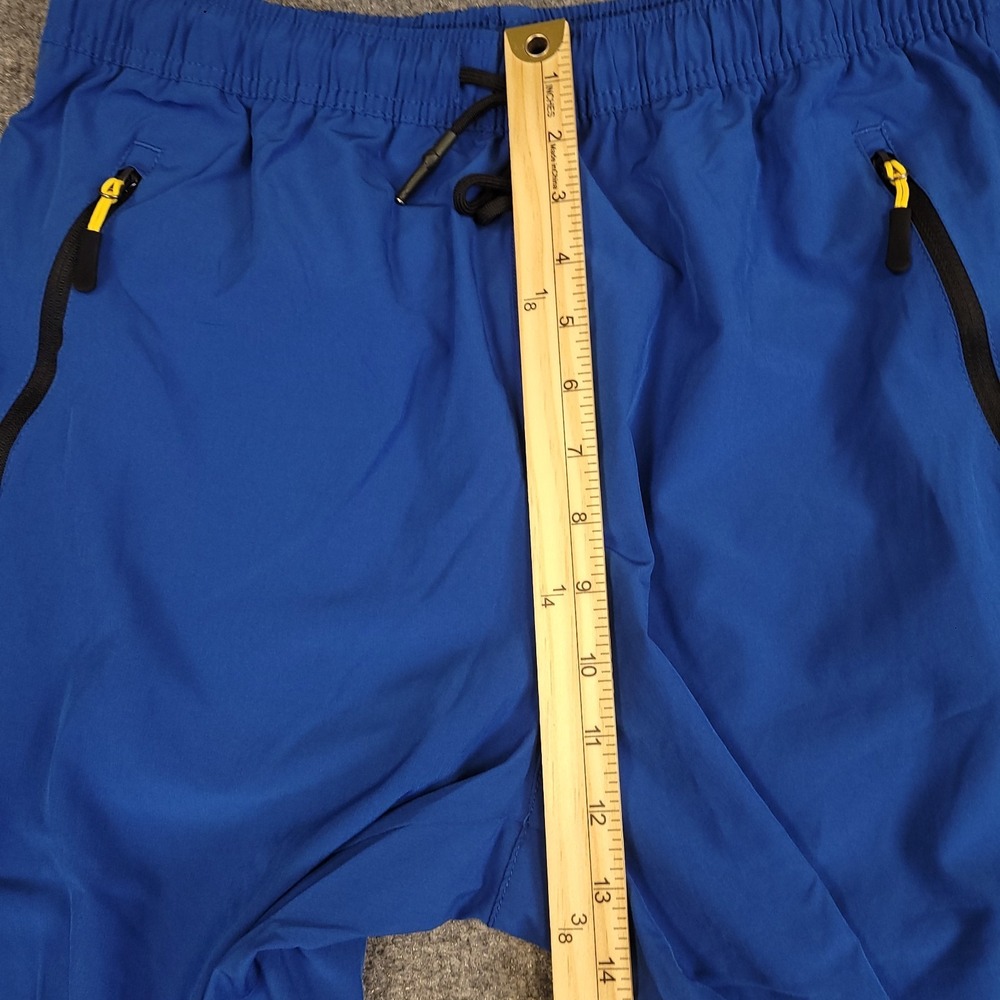 Athletic Travel Pants Men 32x30 Blue Stretch Drawstring Zip Pocket High Rise NWT - Picture 6 of 15